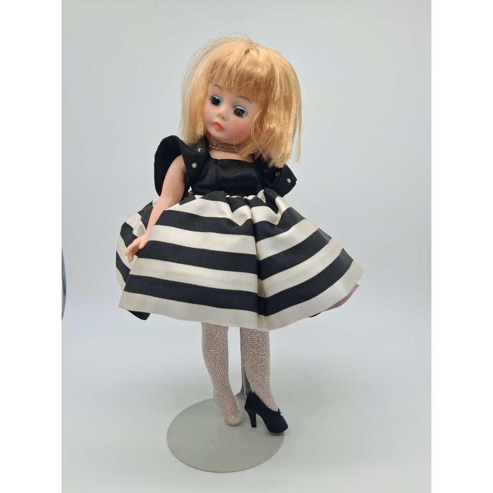 Madame Alexander Dinner at Eight 8 inch Portrait Doll Black White Striped Dress